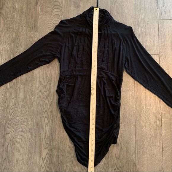 VERTIGO PARIS Blouse Women’s XL Black Side Ruching Body Con Dark Academe. - Picture 11 of 11